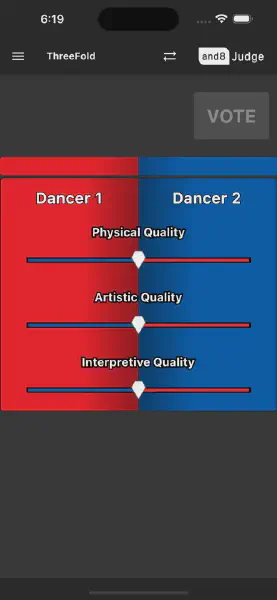 Screenshot der Threefold App